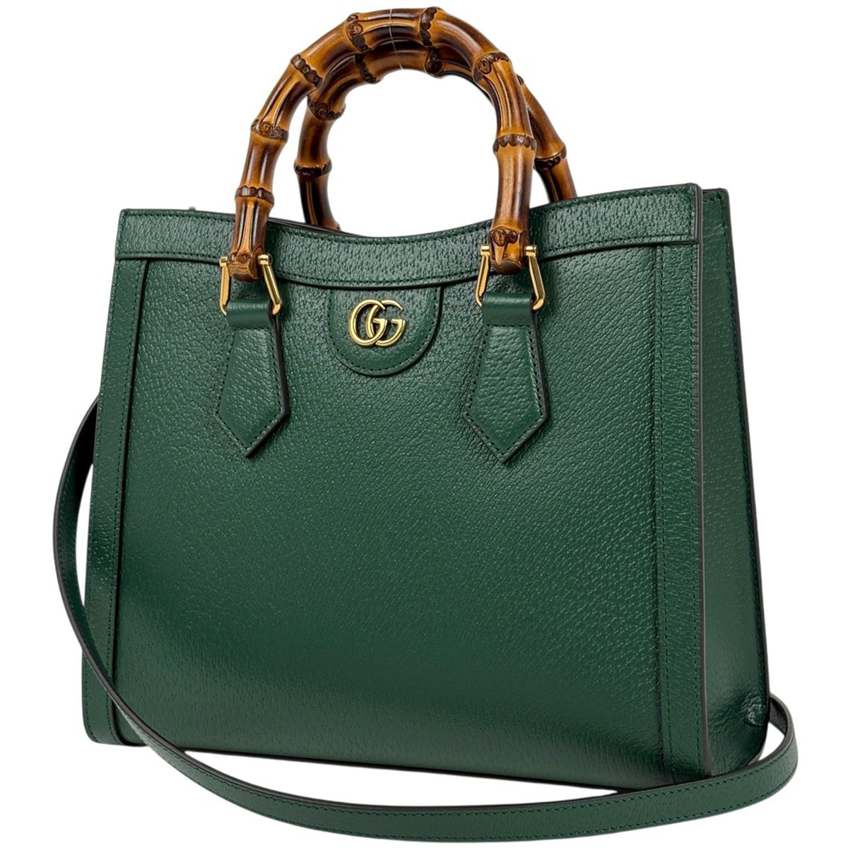 グッチ GUCCI ダイアナ トートバッグ バンブー 2WAY レザー グリーン