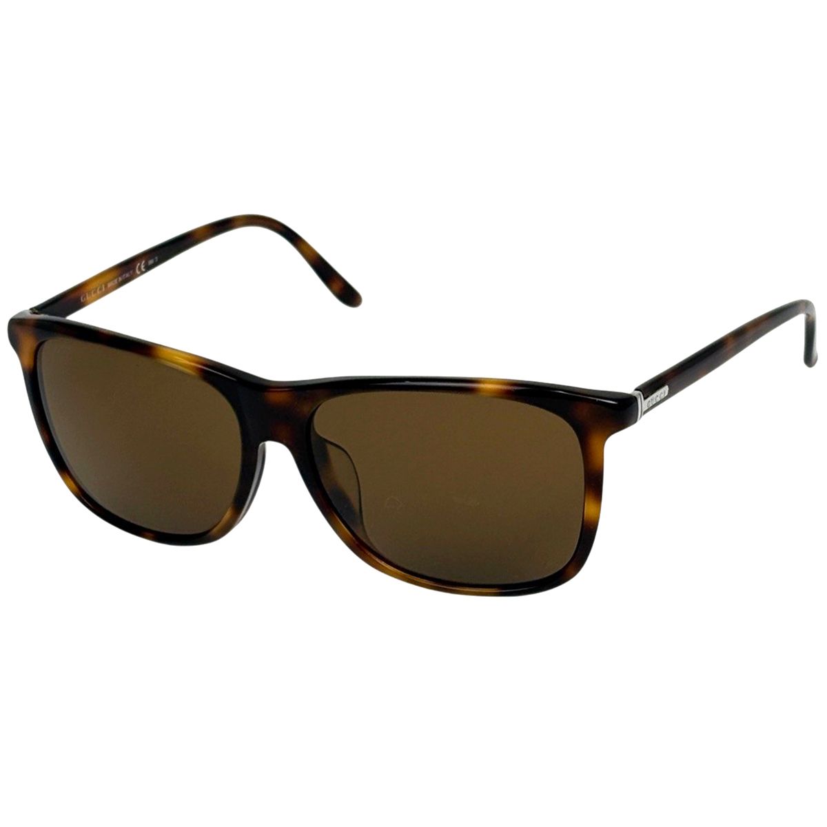 グッチ GUCCI ロゴ サングラス アイウェア デミ柄 プラスチック ブラウン GG1043 レディース 【中古】