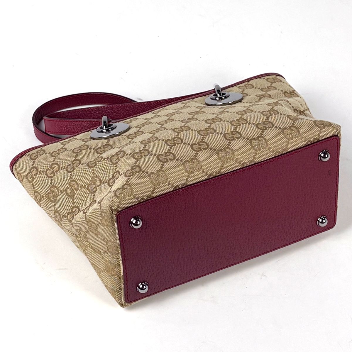 グッチ GUCCI GG柄 トートバッグ GGキャンバス ベージュ ボルドー 