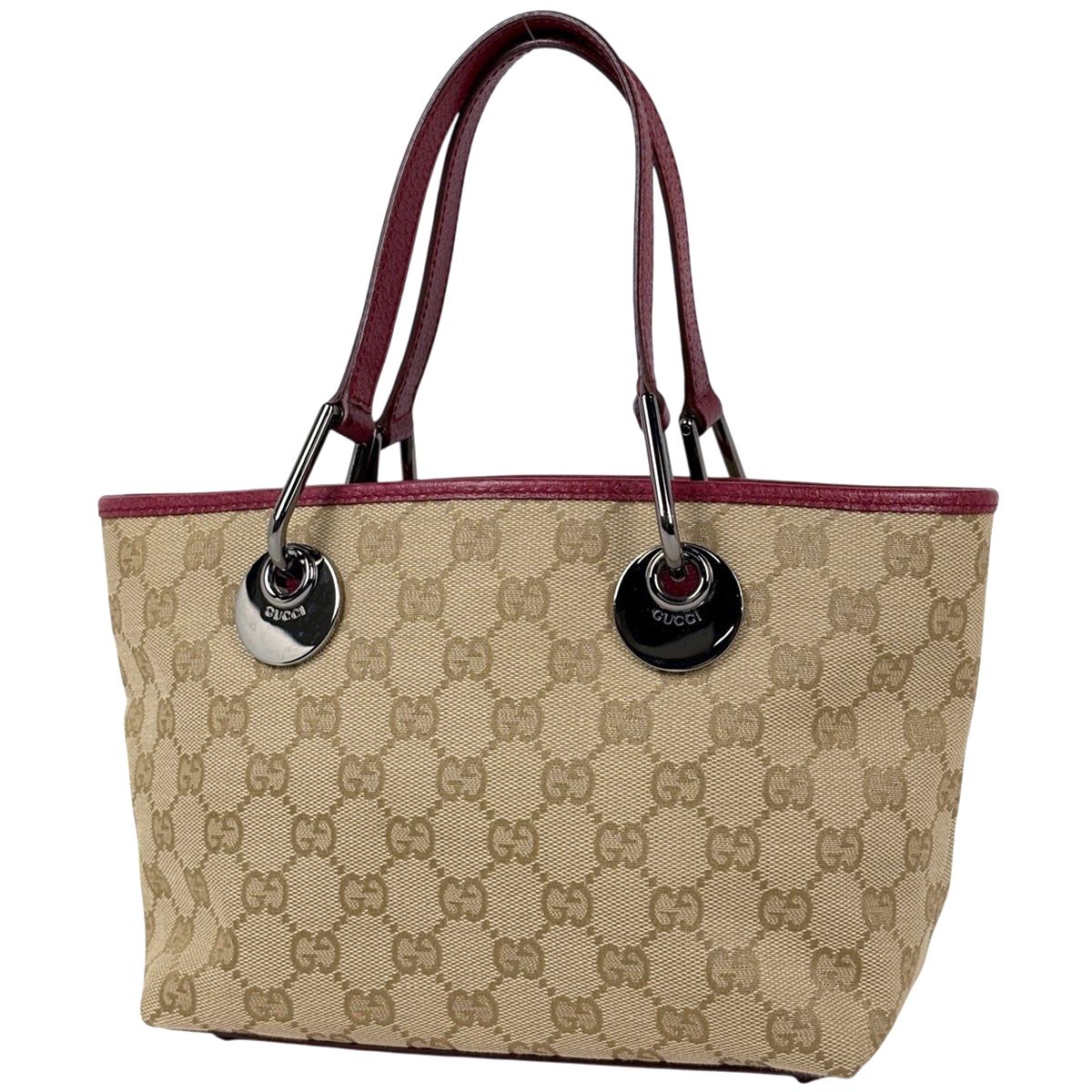 グッチ GUCCI GG柄 トートバッグ GGキャンバス ベージュ ボルドー