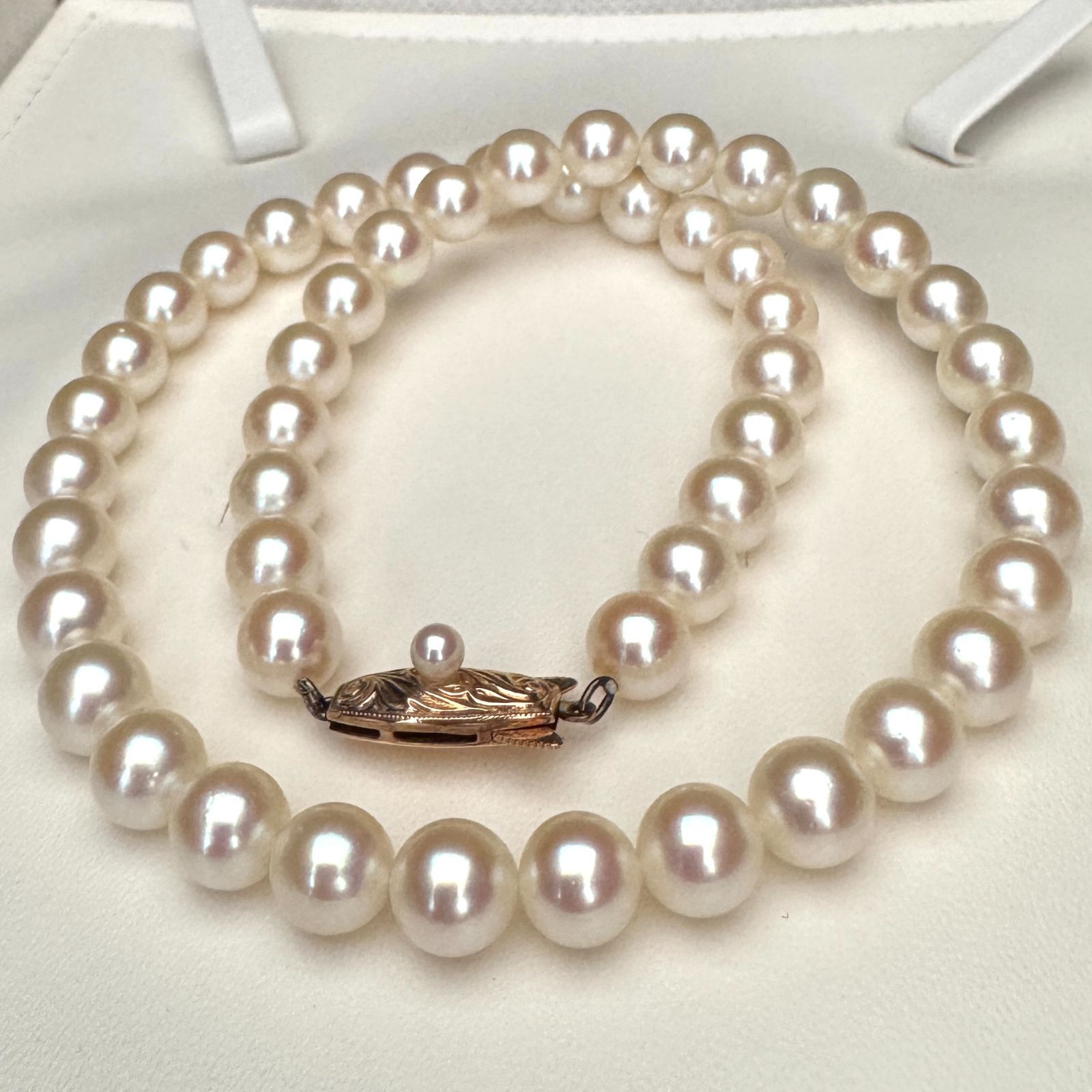 最高級/K14】 田崎真珠/TASAKI あこやパール ネックレス 約7.0-7.5mm