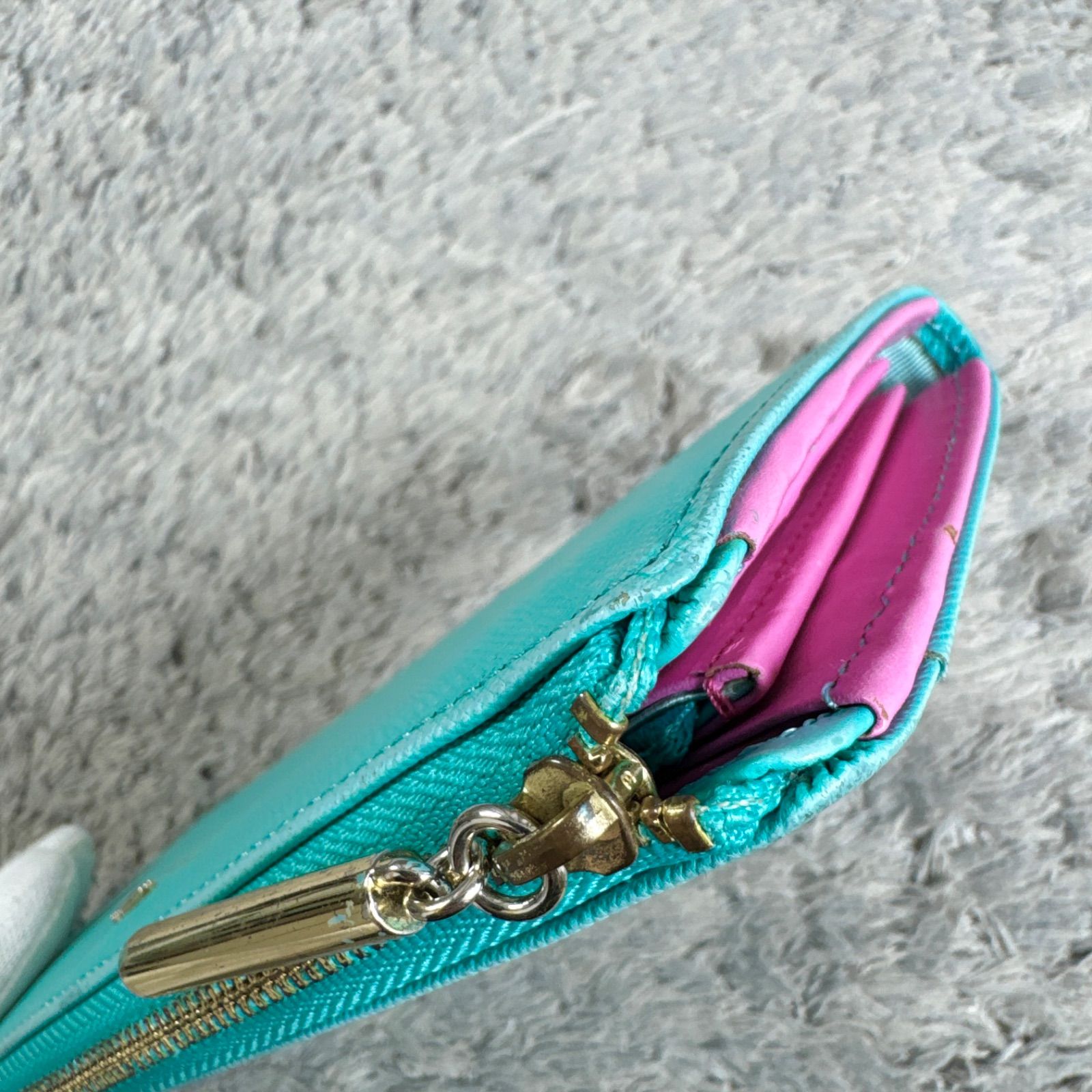 LANVIN en Bleu ランバン オンブルー 長財布 レザー L字ファスナー 