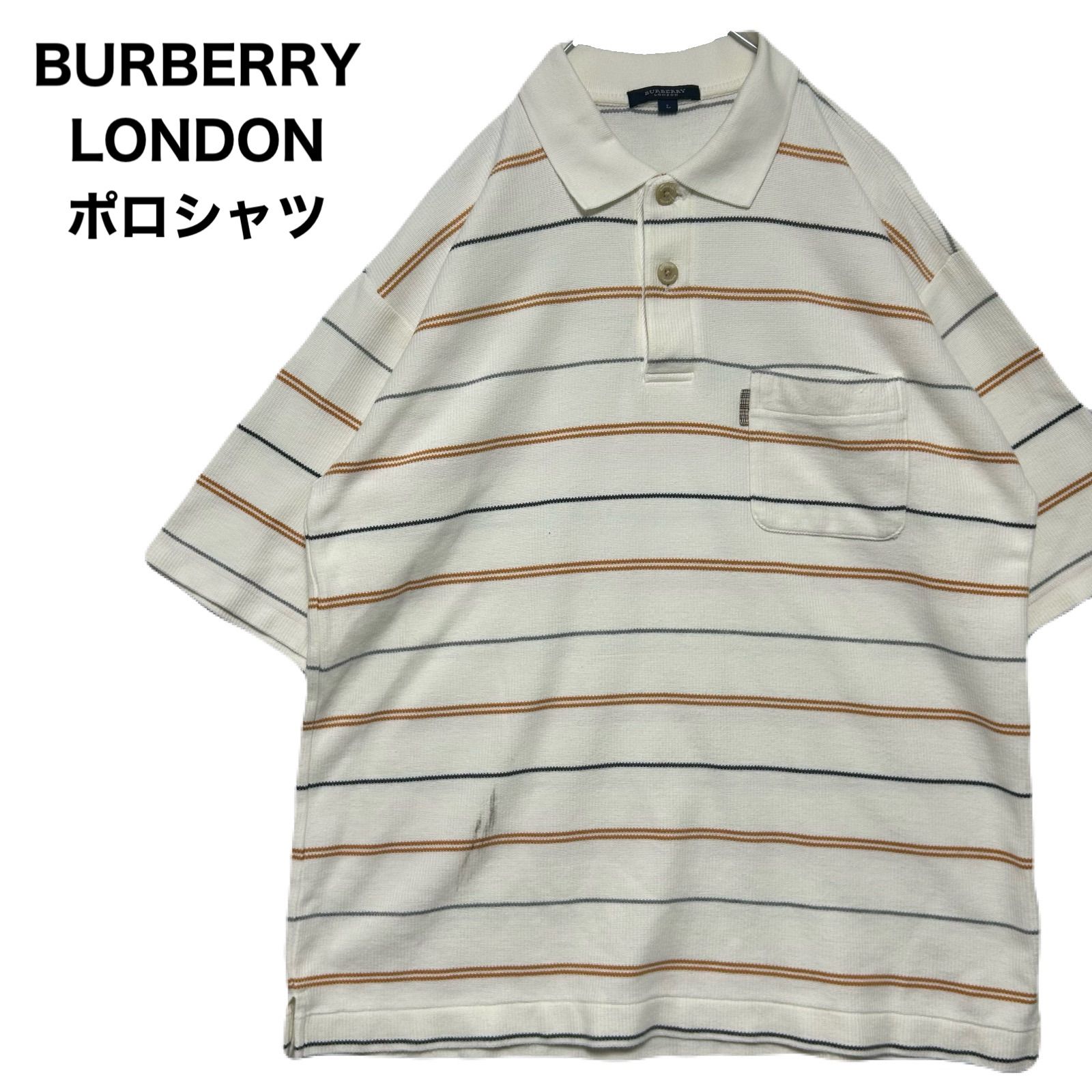 BURBERRY LONDON バーバリーロンドン ボーダーコットンポロシャツ 日本