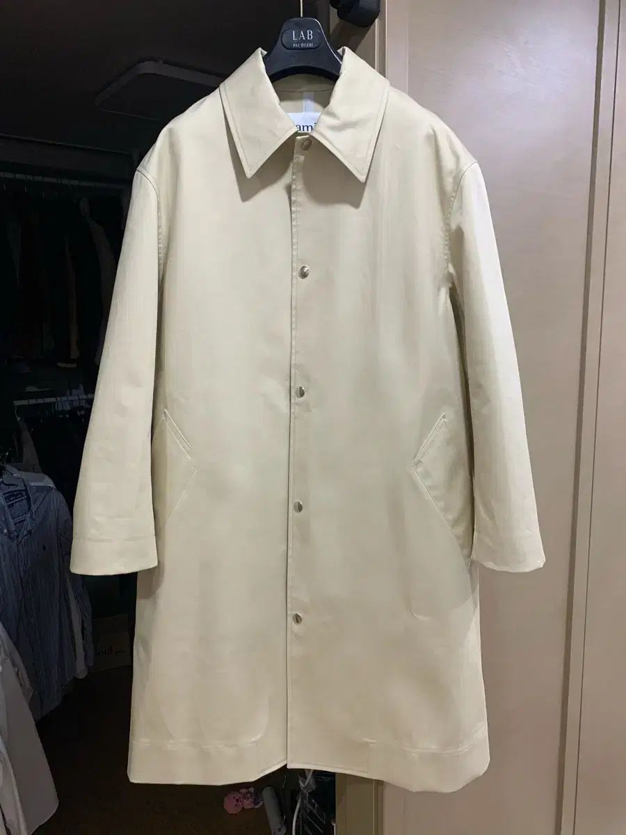 新商品) アミ メンズ オーバーサイズ ステンカラーコート (48 サイズ)