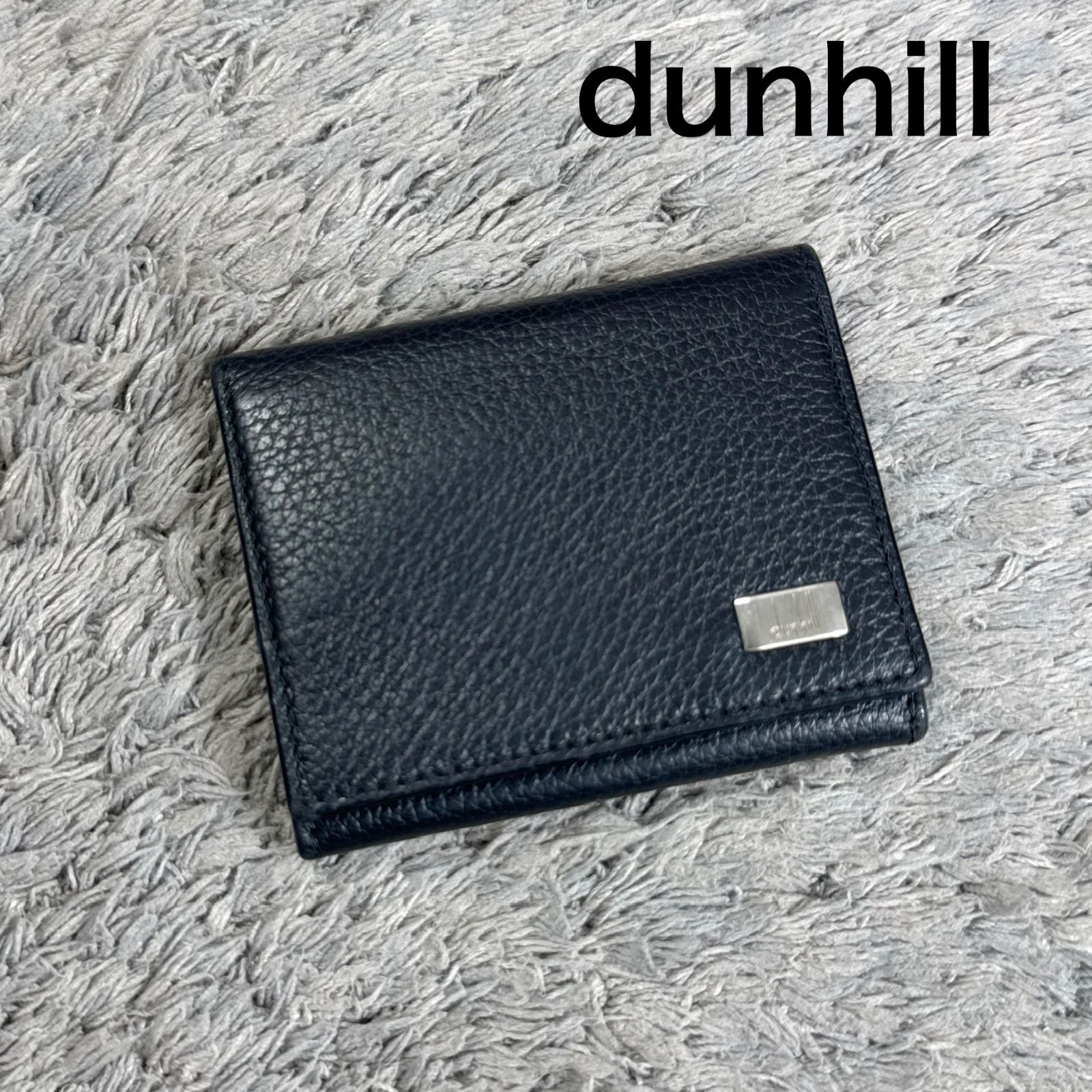 dunhill ダンヒル コインケース 小銭入れ レザー ブラック プレート 