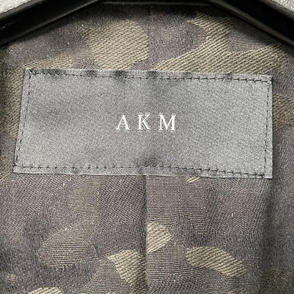 中古】AKM リブレザーブルゾン サイズS MCB-123 ブラック エーケーエム