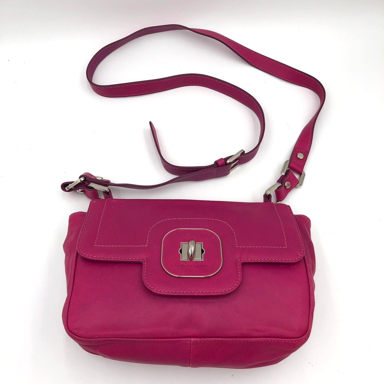 ロンシャン LONGCHAMP ショルダーバッグ 斜めがけ レザー ピンク 
