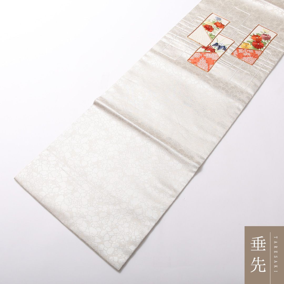 特価！九寸名古屋帯 Aランク 帯丈344cm 正絹 ポイント柄 名古屋仕立て