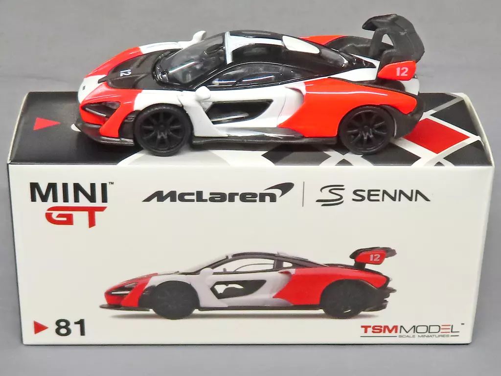 中古】ミニカー 1/64 マクラーレン セナ 右ハンドル(オレンジ×ホワイト