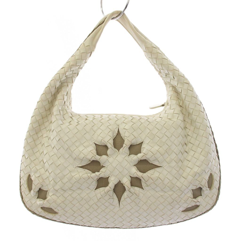 ボッテガヴェネタ BOTTEGA VENETA イントレチャート ホーボー ハンドバッグ レザー 白 115653 /KH ■OH