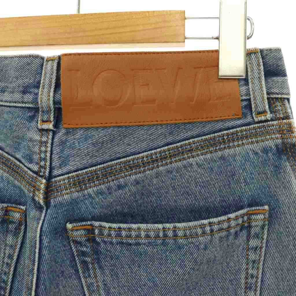 ロエベ LOEWE アナグラムクロップドデニムパンツ ジーンズ ボタン