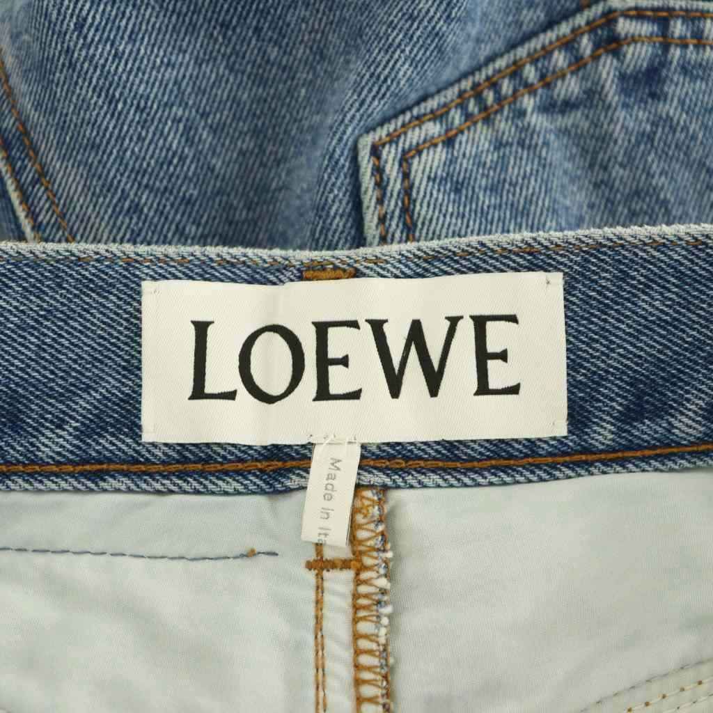 ロエベ LOEWE アナグラムクロップドデニムパンツ ジーンズ ボタン