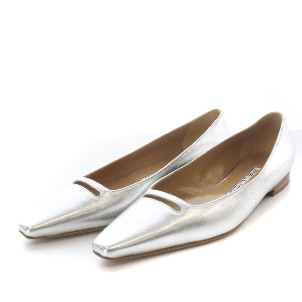ペリーコ PELLICO 0706 VENERE 10 SC パンプス フラット スクエアトゥ レザー 37 シルバー色 /YO9 10,425円