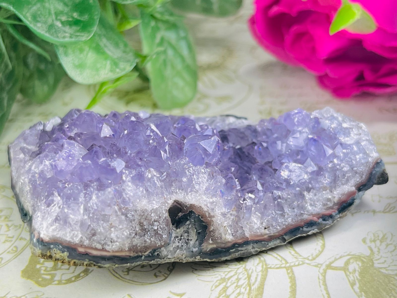 ウルグアイ産 ライラックアメジスト レインボー 紫水晶 クラスター