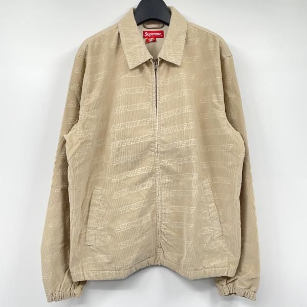 【中古】Supreme 18SS　Debossed logo Corduroy Jacket サイズM ベージュ シュプリーム[17]