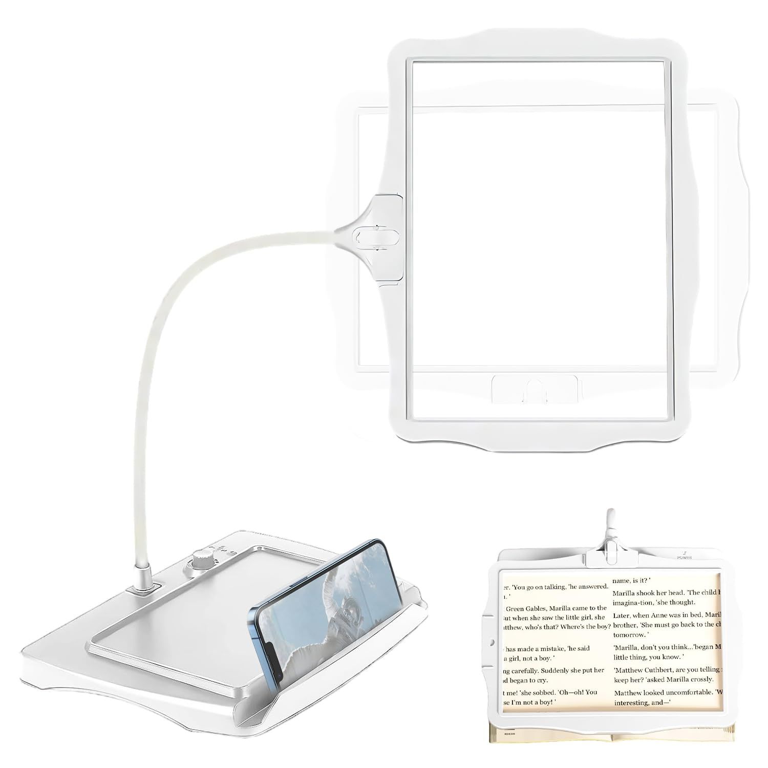 拡大鏡 ルーペ 読書用の拡大鏡 スタンドライトルーペ LEDライト付き スタンド付き USB充電式 大型虫眼鏡 調光 50 LED デスクランプ 角度調整可能 柔軟な取り外し可能 読書 裁縫 新聞 雑誌 地図 手芸 修理 工作、弱視、高齢者に 4498fbae