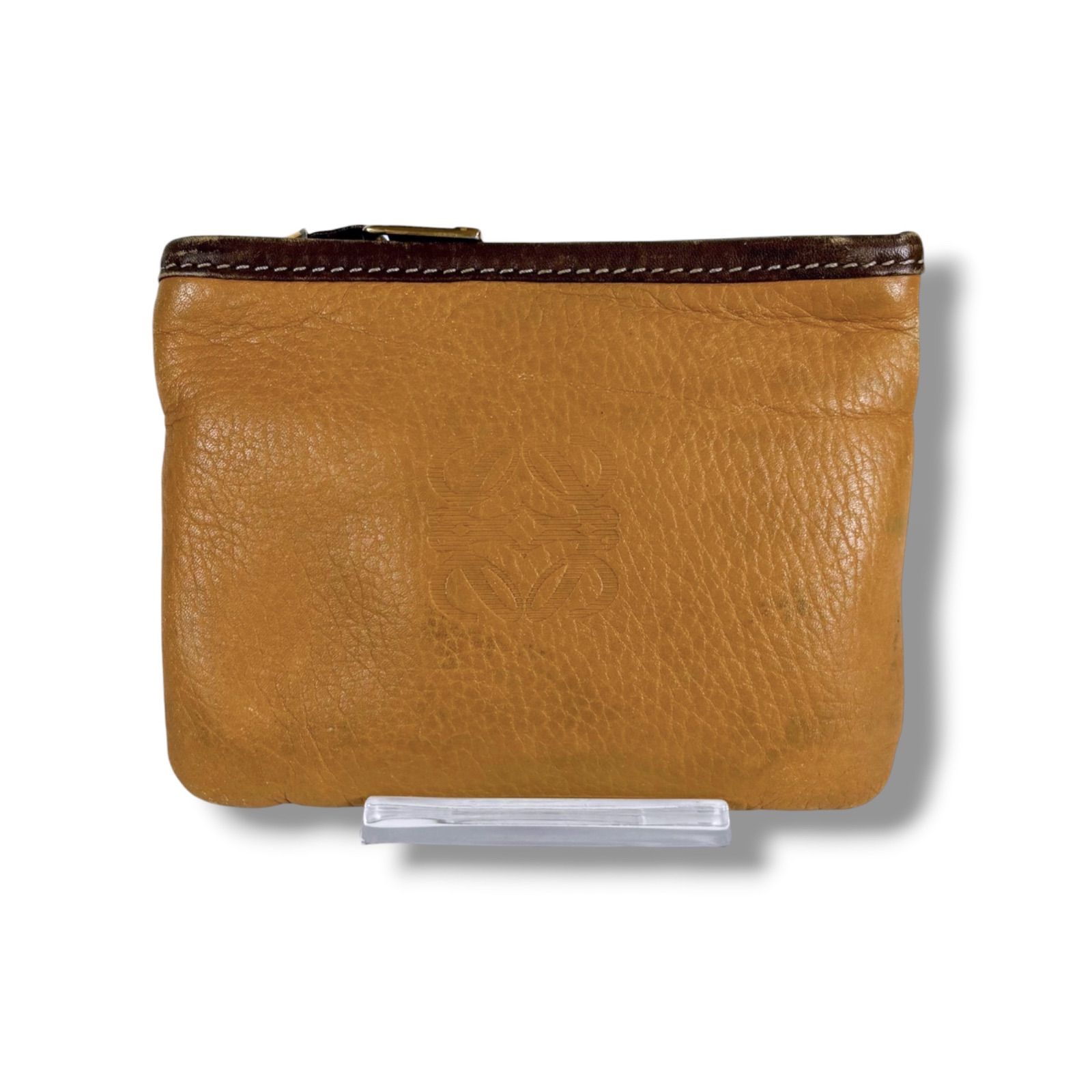 ロエベ LOEWE レザーポーチ オレンジブラウン ロエベ LOEWE アナグラム 