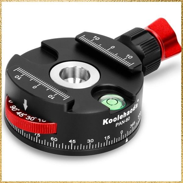 ☆彡送料無料でお届け☆彡 Koolehaodaパノラマ三脚雲台360oフルメタル三脚雲台、インデックスローテーター付き、アルカスイスクイックリリースプレートと互換性があります 4,196円