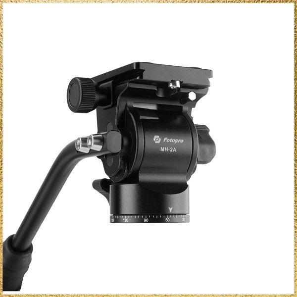 ☆彡送料無料でお届け☆彡 Fotopro ビデオ雲台 パンティルト雲台 クイックリリースプレートと調整可能なハンドル付き 最大荷重3kg コンパクトビデオカメラ用 デジタル一眼レフカメラ MH-2A ブラック