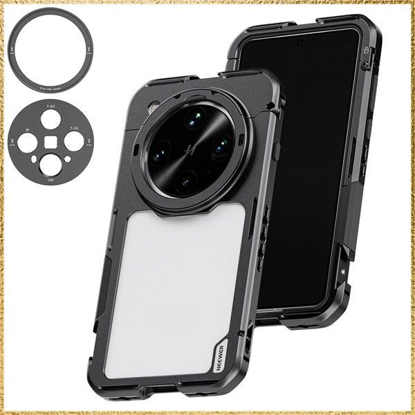 ☆彡送料無料でお届け☆彡 NEEWER スマホケージ Find X8 Ultra対応 クイックリリースビデオリグ 67mmフィルターリング&17mmレンズバックプレート付き スマホスタビライザー ビデオブログ撮影用 ブラック PA147