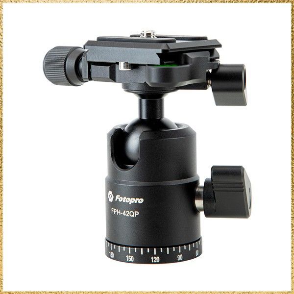 ☆彡送料無料でお届け☆彡 Fotopro 三脚用ボール雲台 1/4 ＂クイックリリースプレート 360度回転パノラマボール カメラ三脚一脚用 42QPブラック
