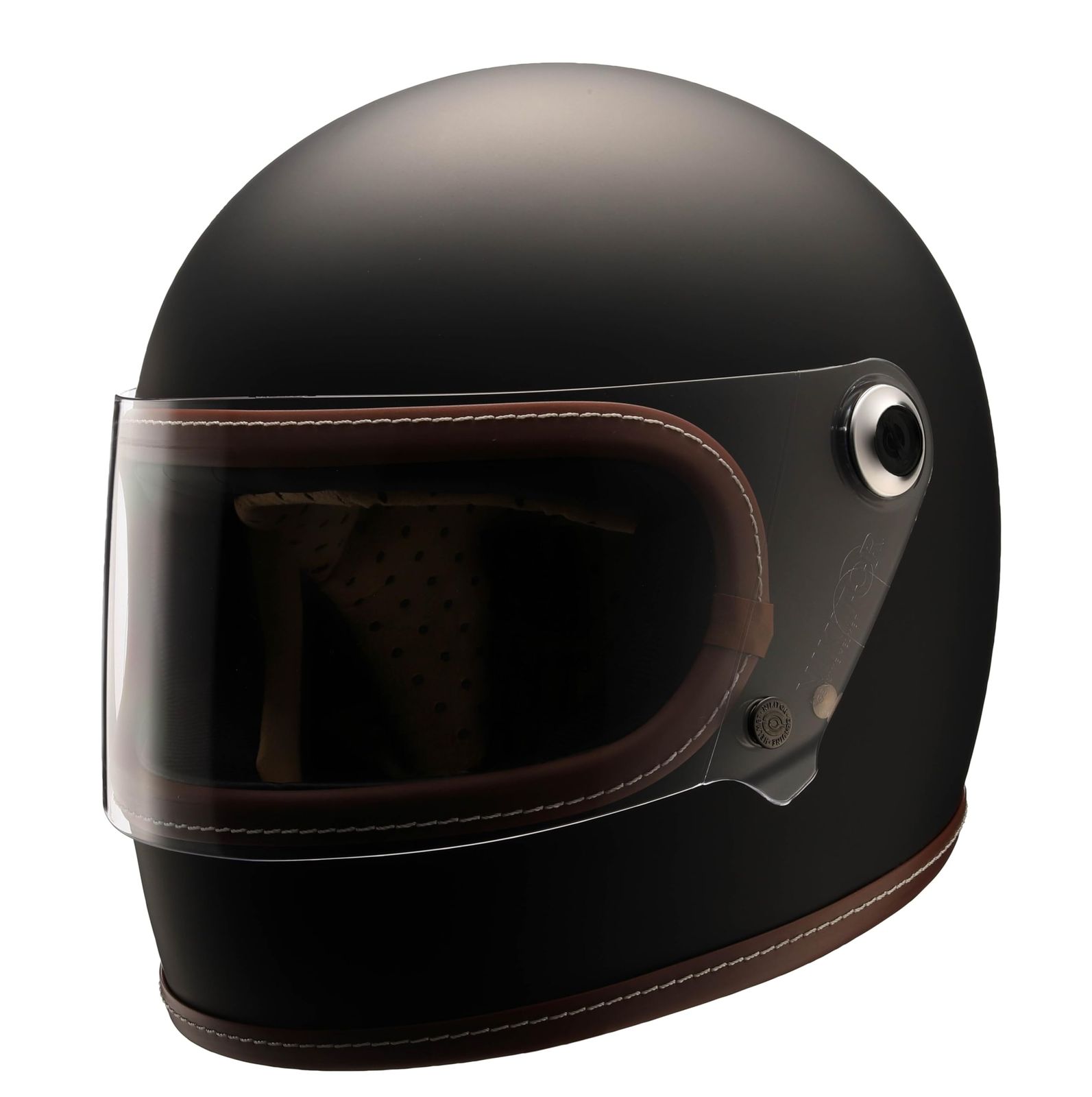 新品 【RIDEZ(ライズ)】フルフェイスヘルメット NIKITOR Retro-One フラットブラック Lサイズ(59-60cm未満) ヘルメット バイク 標準シールド(クリア)付き ネオクラシック