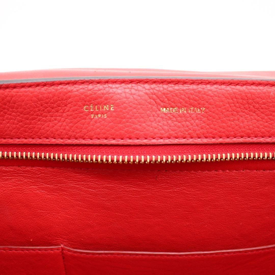 美品】CELINE トラペーズ ハンドバッグ2way ハーフショルダー 赤色