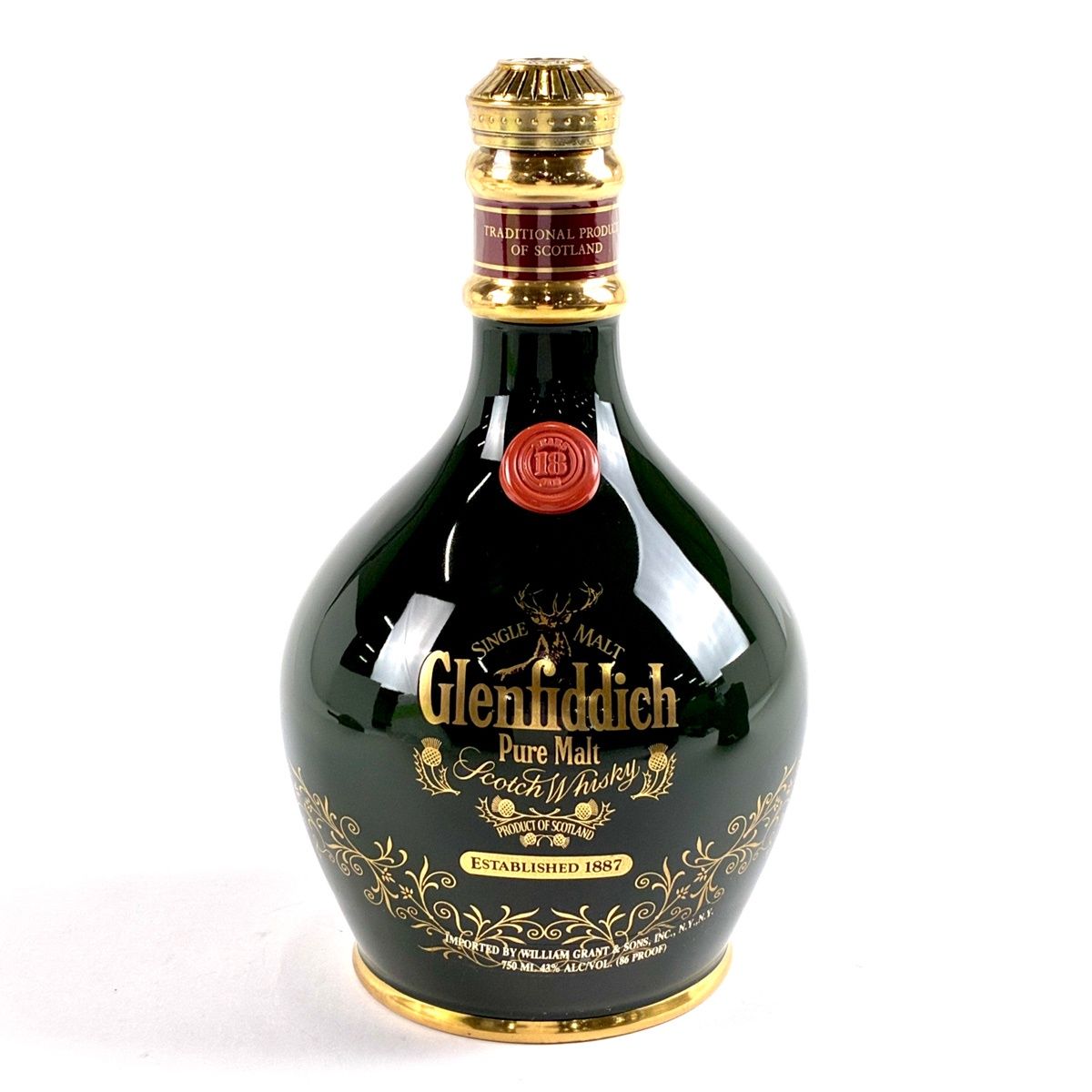 グレンフィディック Glenfiddich 18年 陶器 緑 750ml スコッチウイスキー シングルモルト 【古酒】