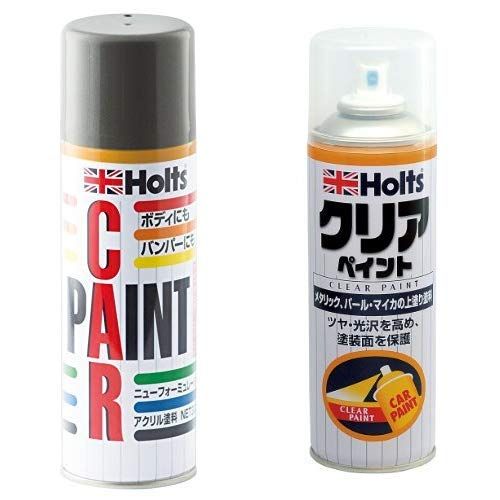 新品 ホルツ ペイントスプレー ホンダ NH642M ストームシルバーM 300ml & 上塗り塗料 クリアペイント A-4 300ml