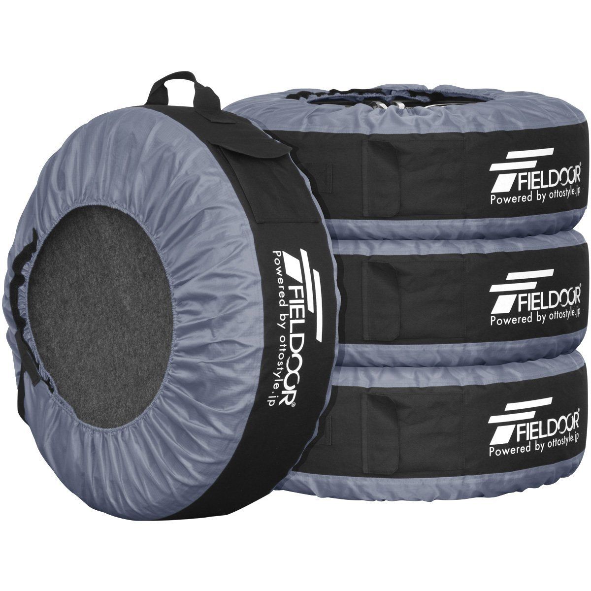 新品 FIELDOOR タイヤバッグ タイヤトート タイヤカバー 4枚セット/フェルトパッド1枚付き グレー （22-30インチタイヤ対応） 6,188円