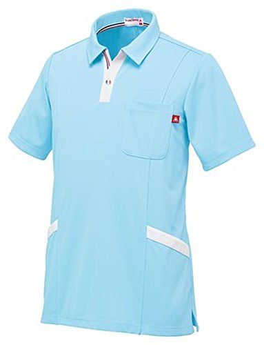 新品 介護ユニフォーム ニットシャツ 男女兼用 ルコック アクア サイズ:5L UZL3032-4