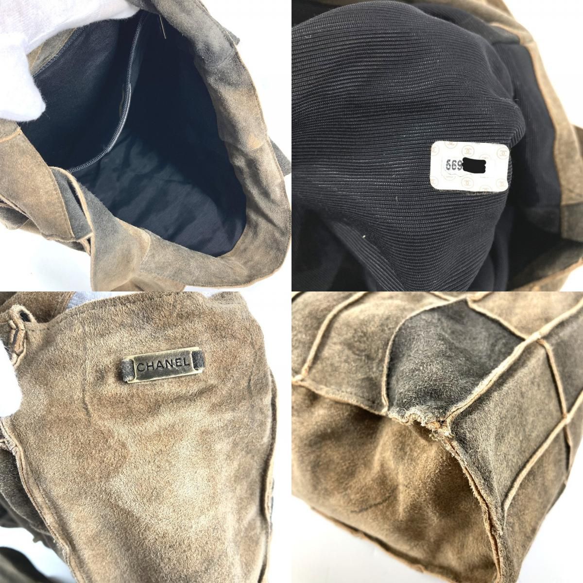 CHANEL シャネル ショルダーバッグ スエード グレー系 - メルカリ