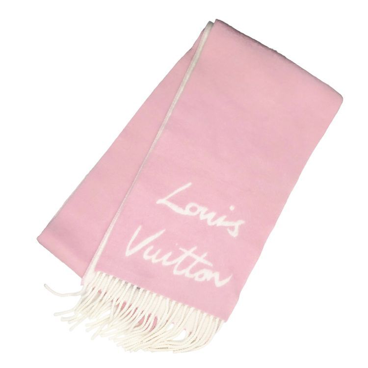 美品ルイヴィトンマフラー　レディース LOUIS VUITTON ルイヴィトン フラッフィーグラム マフラー M94797