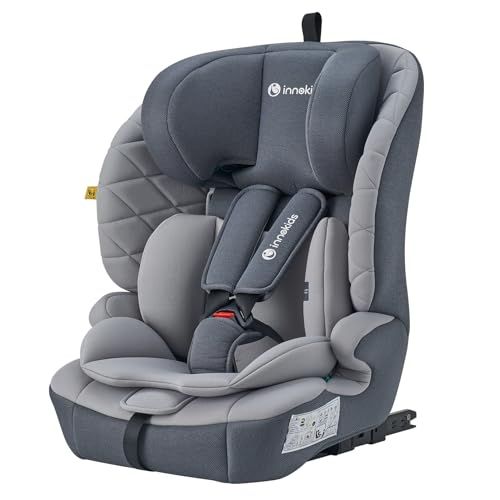 innokids チャイルドシート ISOFIX固定 R129適合 i-Size 15ヶ月?12歳頃まで ジュニアシート 取付簡単 ロングユース 洗えるカバー（グレー）pms