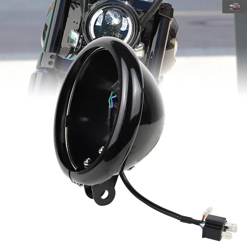 5.75インチ ヘッドライトホルダーハウジングバケットマウントブラケット スポーツスター XL883 XL1200 04-14 オートバイ