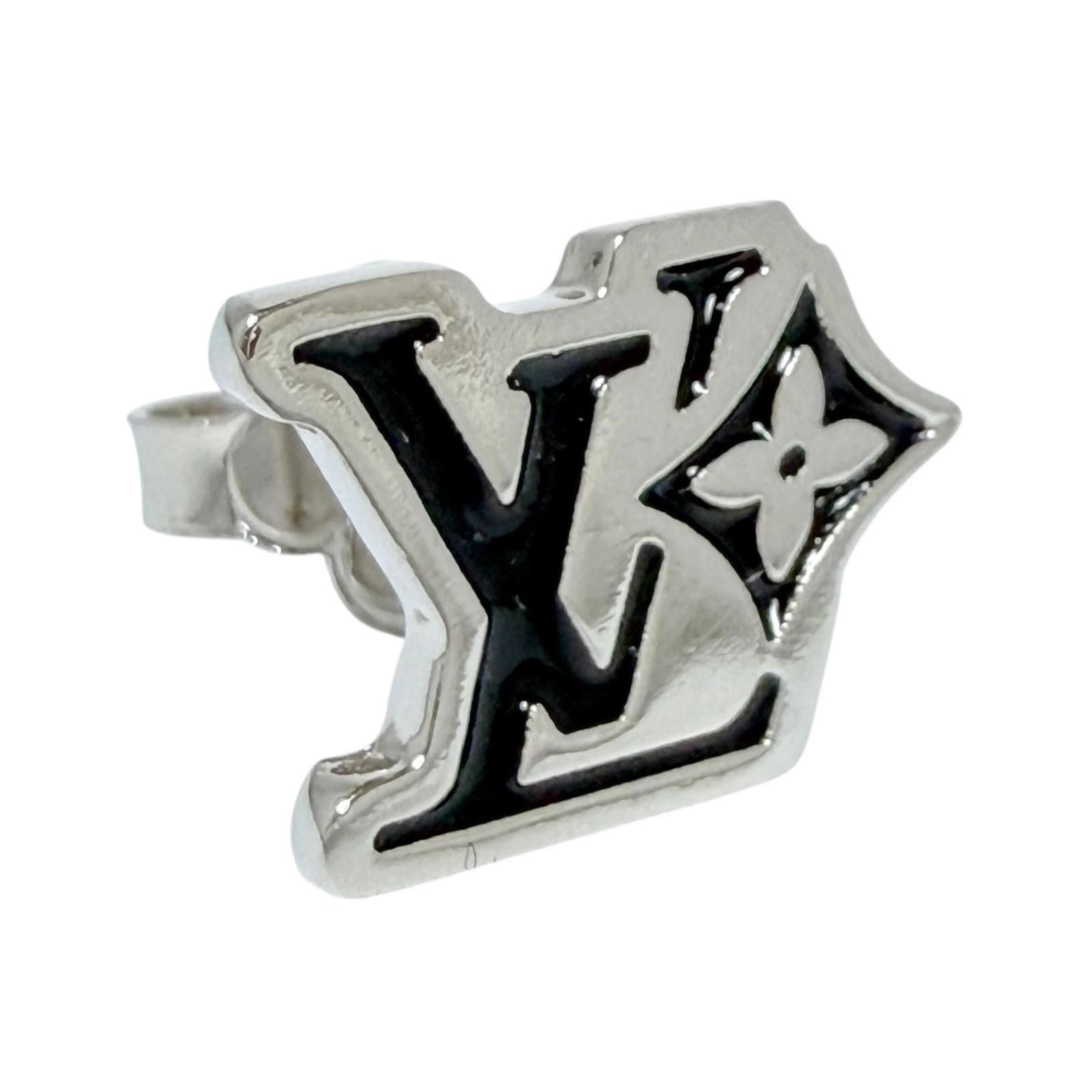 ルイヴィトン　メンズ　シングル　ピアス　LV　フラワー　片耳用　1個のみ