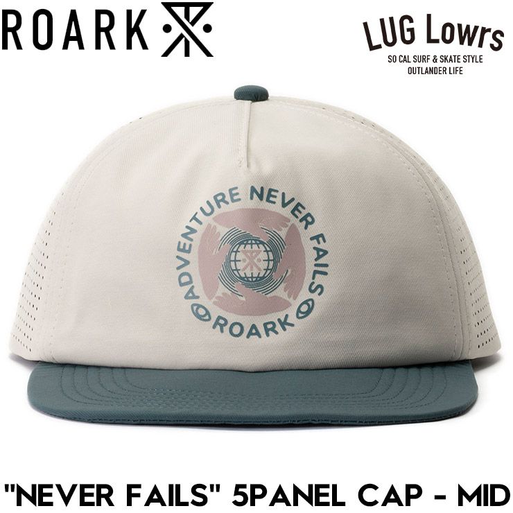 ROARK ロアーク キャップ メンズ レディース 5パネルキャップ 帽子 メッシュキャップ 通気性 接触冷感 ドローコード “NEVER FAILS” 5PANEL CAP MID RHJ1222-BON 26SU 日本代理店正規品