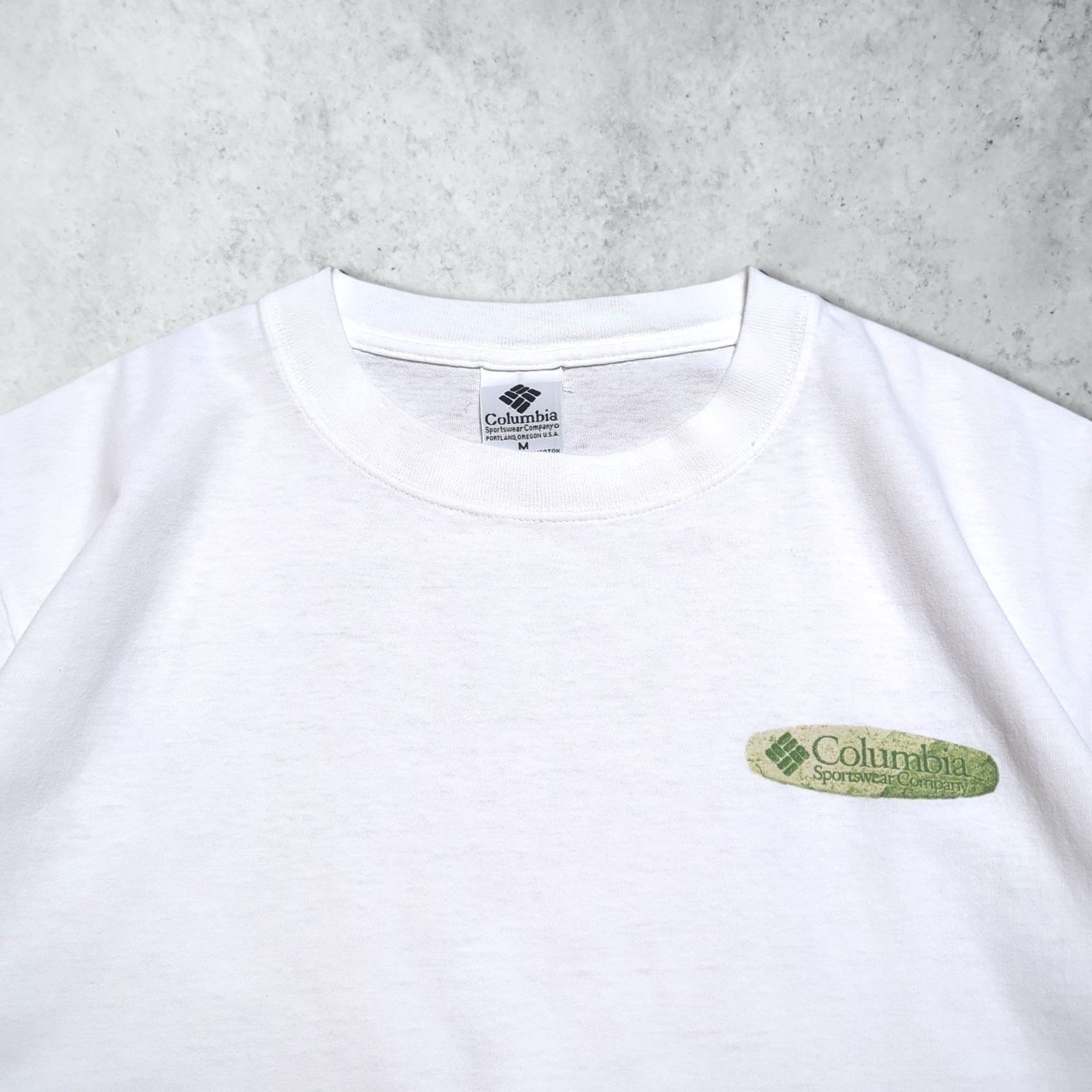 コロンビア Columbia フォト 写真 カヤック 90s 00s Tシャツ 旧タグ 旧ロゴ アウトドア エルサルバドル製 半袖 白 ホワイト