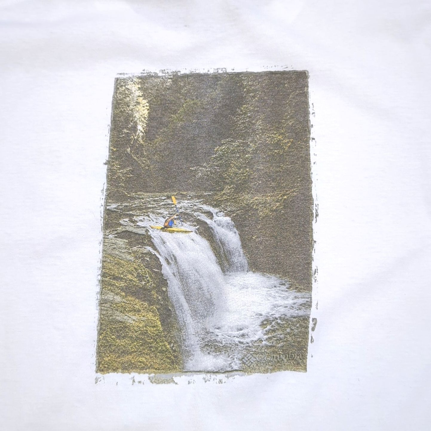 コロンビア Columbia フォト 写真 カヤック 90s 00s Tシャツ 旧タグ 旧ロゴ アウトドア エルサルバドル製 半袖 白 ホワイト