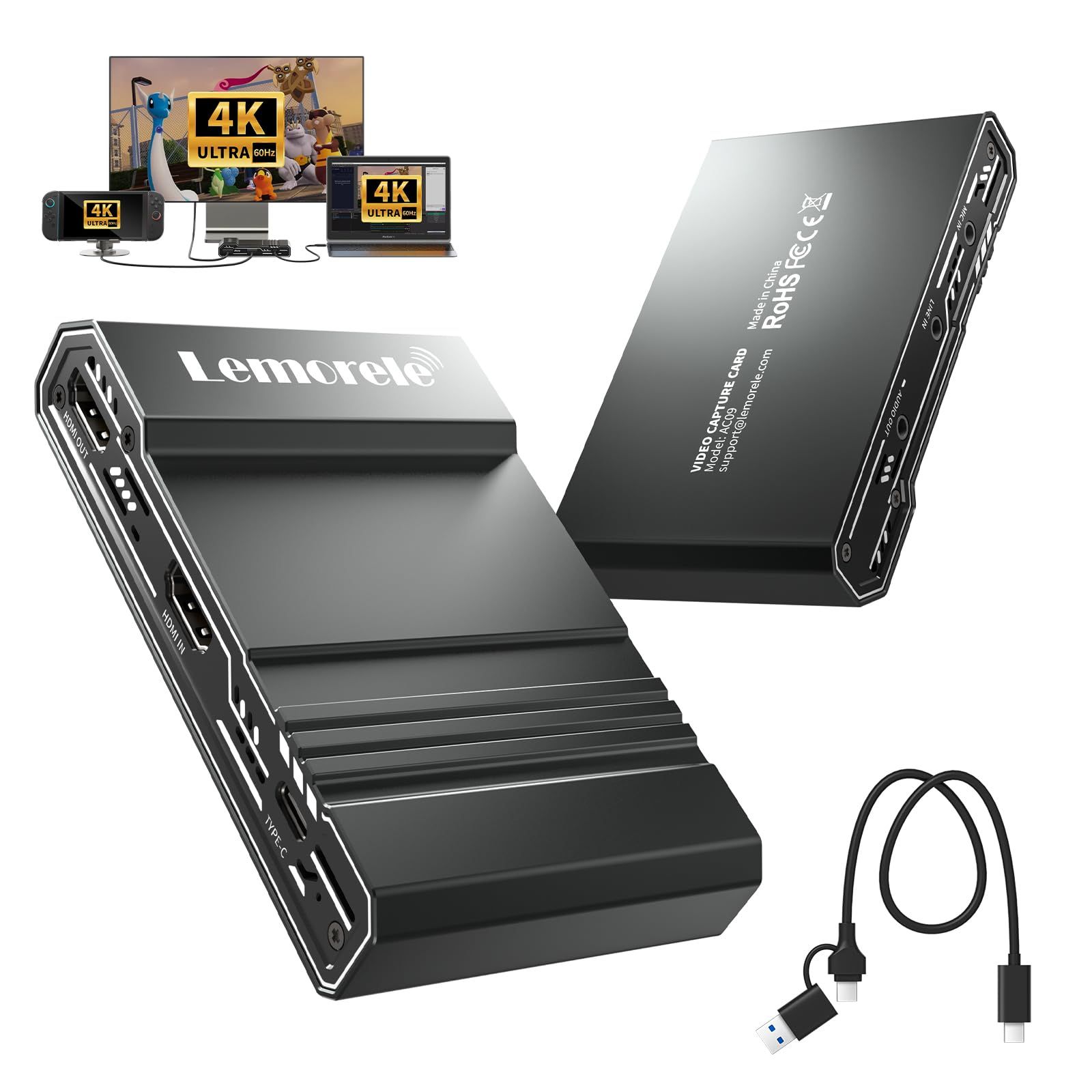新品】HDMI 4K キャプチャーボード Switch 2対応 4K＠60Hz TV出力/録画