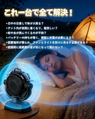 新品】【充電式扇風機/32000mAh】強力キャンプ扇風機 極冷ミストファン