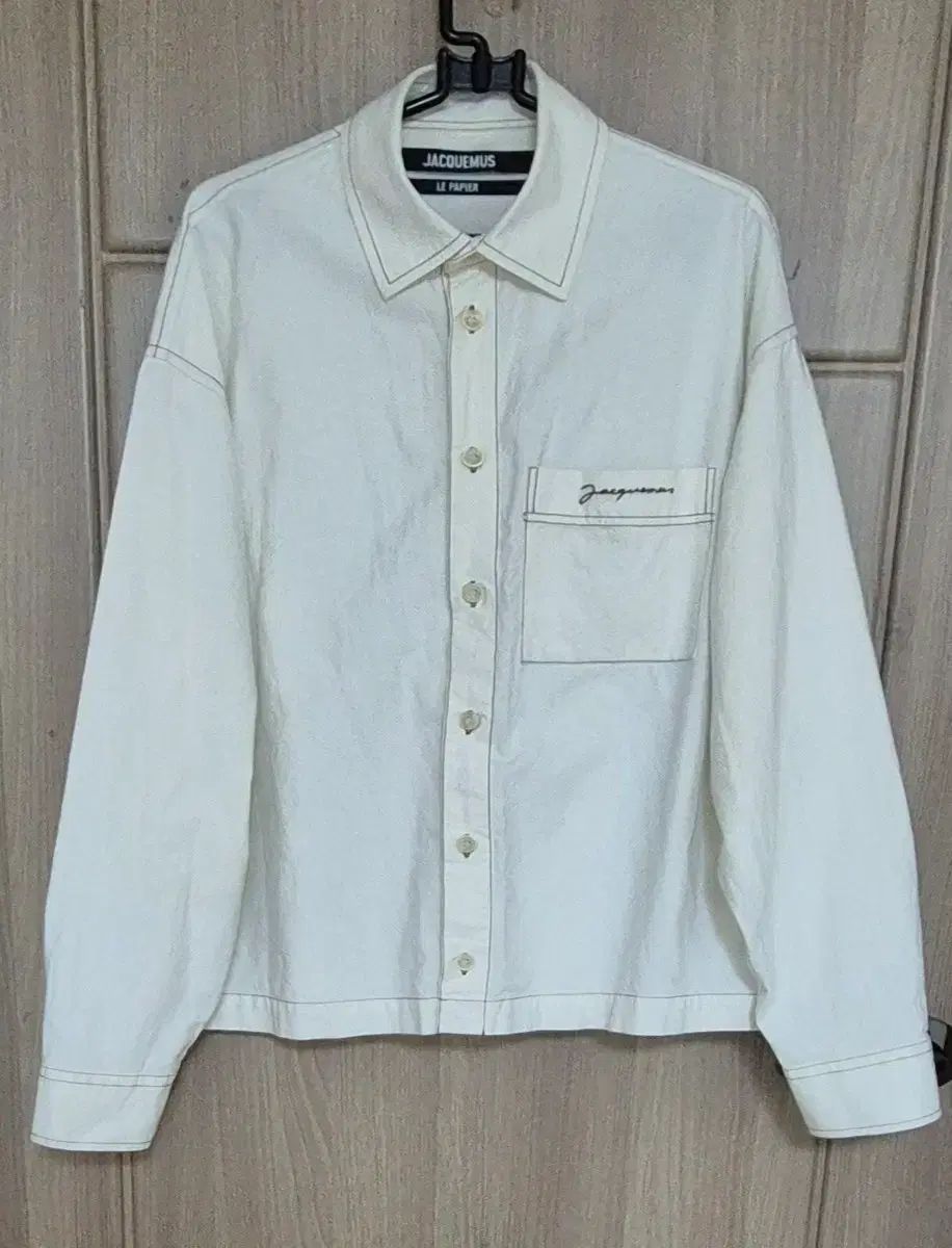 JACQUEMUS ジャックムス ラ・シュミーズ Papier エンブロイダリー スティッチ シャツ (メンズ)50
