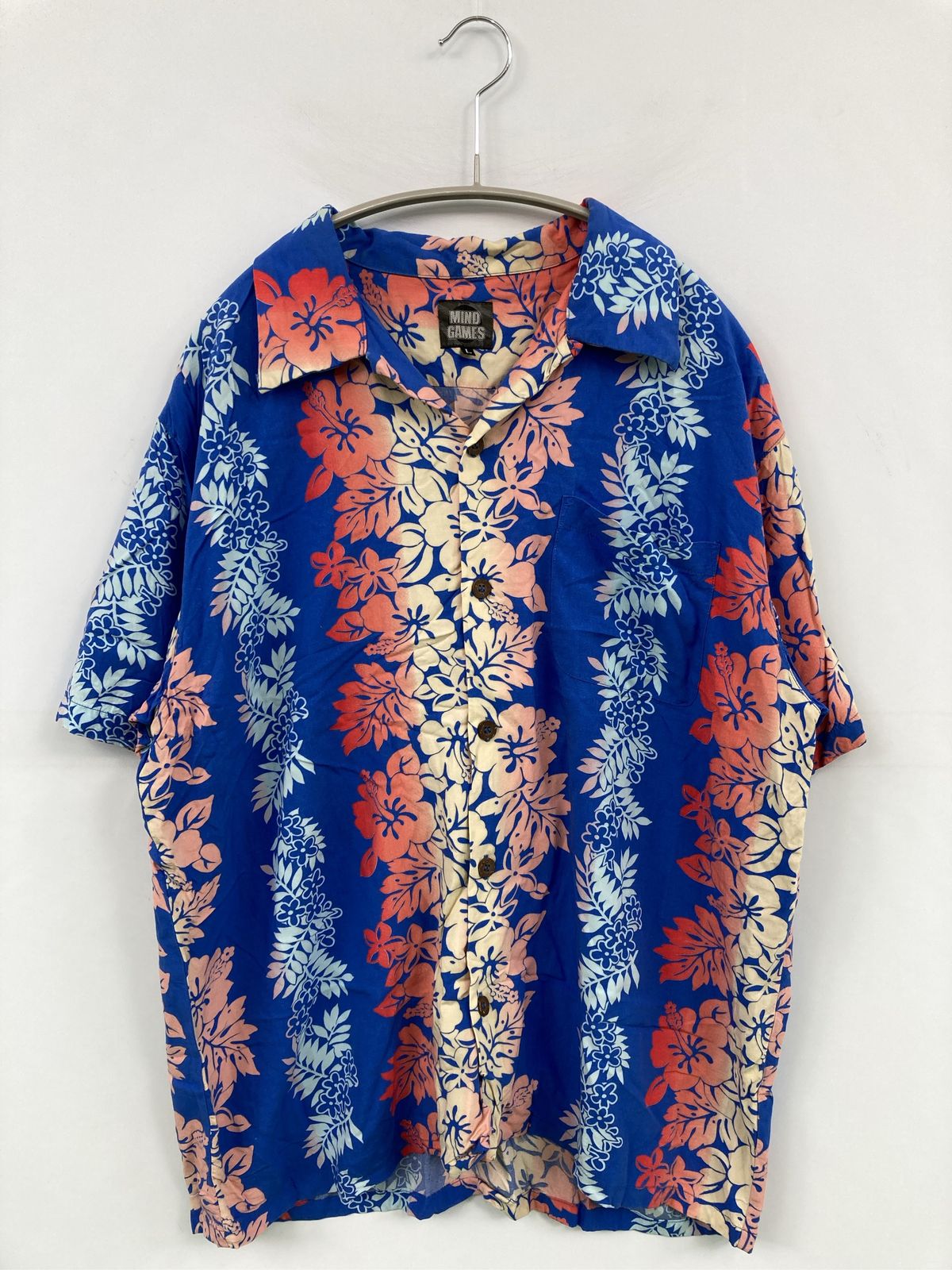 シャツ/ブラウス LARGE ブルー 花柄・ボタニカル柄 その他総柄 ロング 