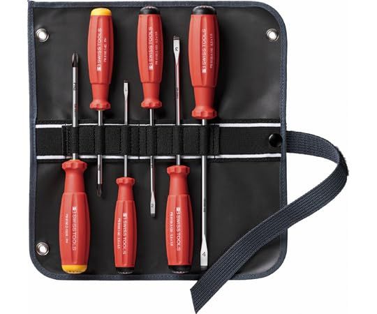 新品 PB SWISS TOOLS ピービースイスツールズ 6本組 スイスグリップ ドライバーセット（マイナス・プラス）ロールケース付 8560.SUGY