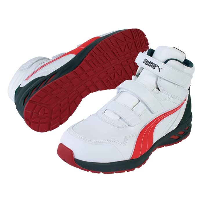 新品 PUMA SAFETY プーマセーフティ RIDER2.0 Mid ホワイト&レッド 25.5cm