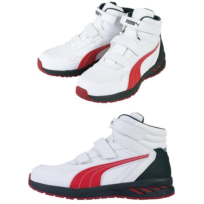 新品 PUMA SAFETY プーマセーフティ RIDER2.0 Mid ホワイト＆レッド 25.5cm