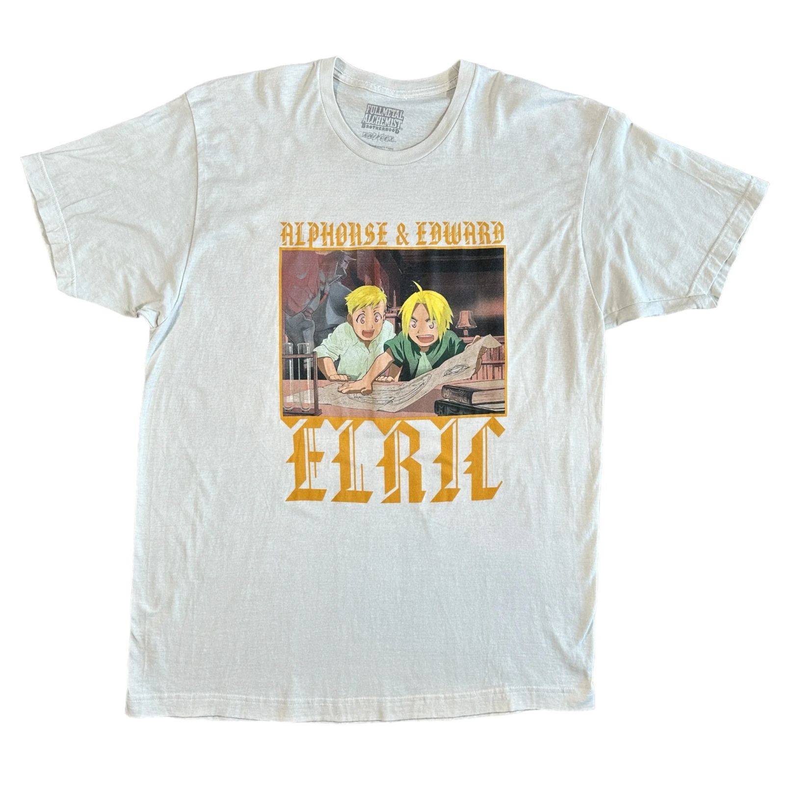 Full Metal Alchemist Brotherhood 鋼の錬金術師 ELRIC Brothers Tee white beige XL