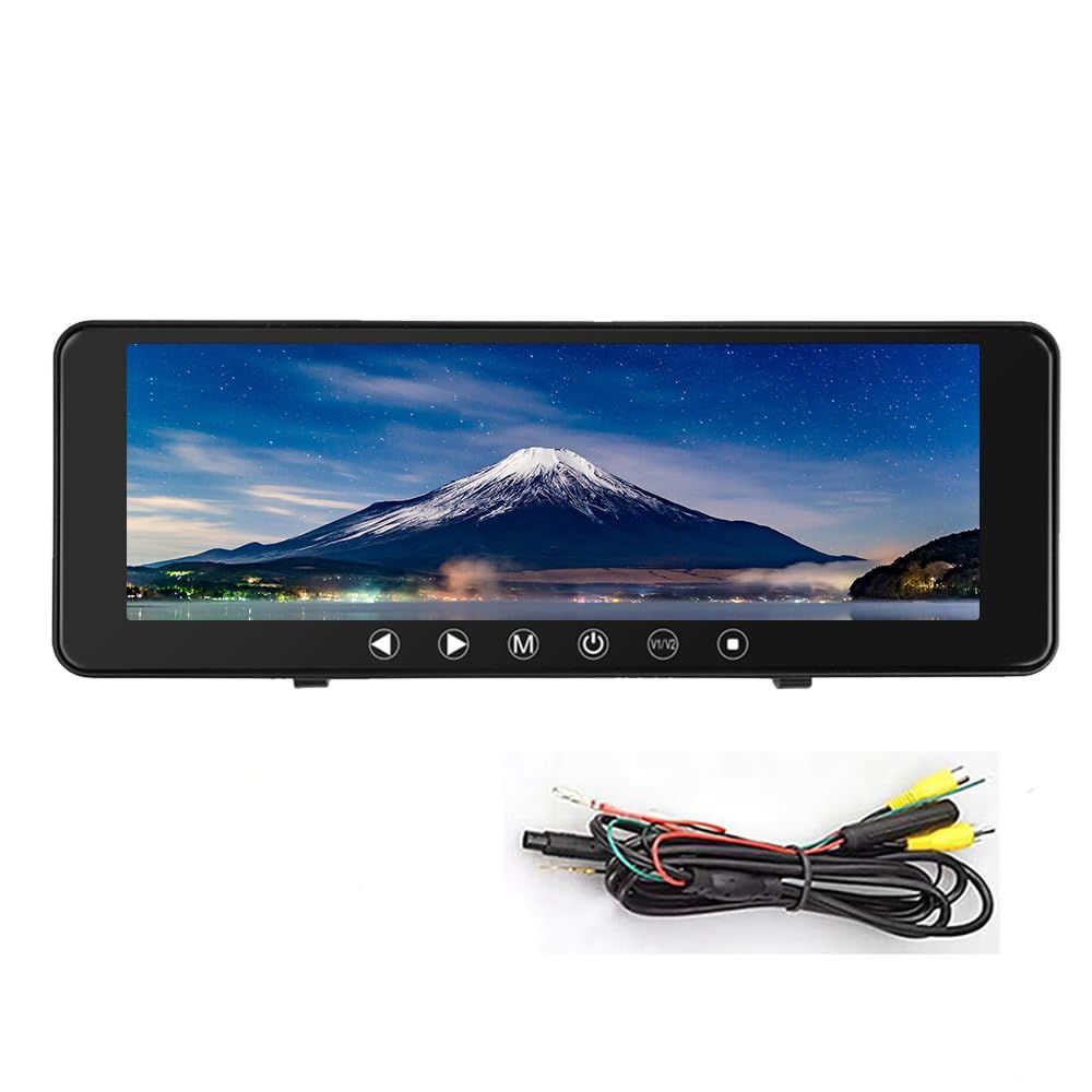 日本製液晶9.1インチルームミラーモニター、1080P 12V/24V対応AV1/AV2系統映像入力、取付簡単 日本語説明書付き★m 日本製液晶9.1インチルームミラーモニター、1080P 12V/24V対応AV1/AV2系統映像入力、取付簡単 日本語説明書付き★m