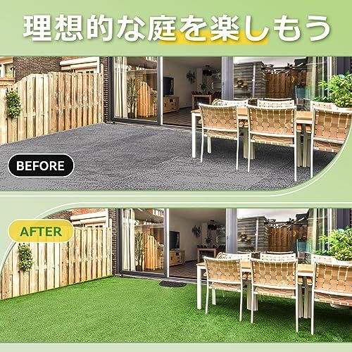 人工芝 ロール 1mx10m リアル感 芝丈30mm 高耐久 透水タイプ 防草シート 24本ピン付き フレッシュグリーン (1×10m)★m