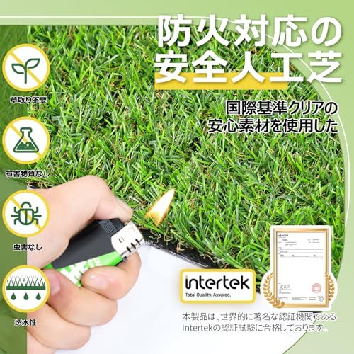 人工芝 ロール 1mx10m リアル感 芝丈30mm 高耐久 透水タイプ 防草シート 24本ピン付き フレッシュグリーン (1×10m)★m